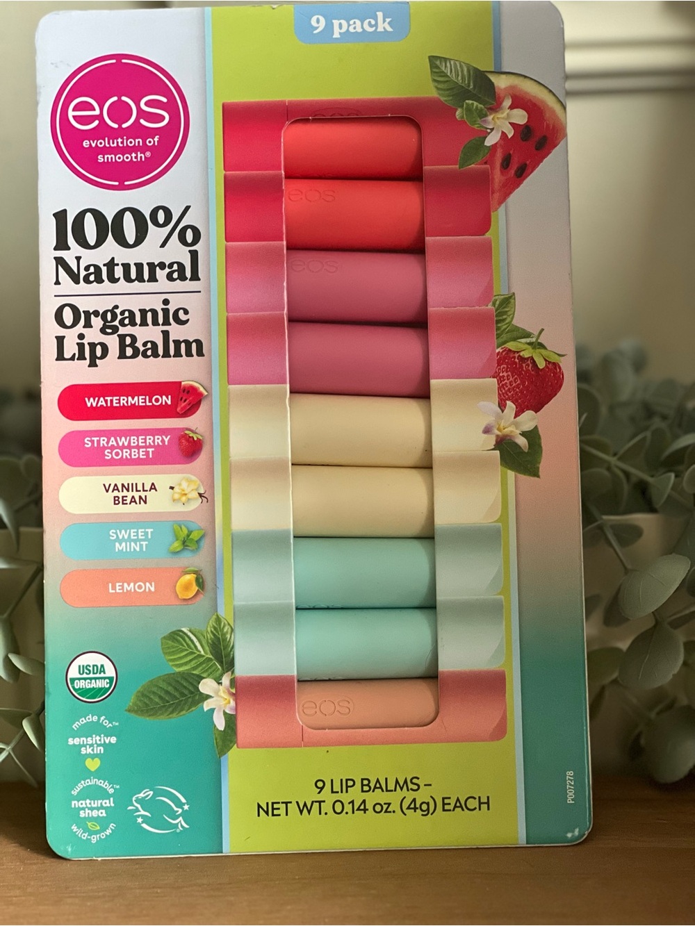 eos 9-Pack Lip Balm Set - Pink, Red, Cream, Mint, Peach